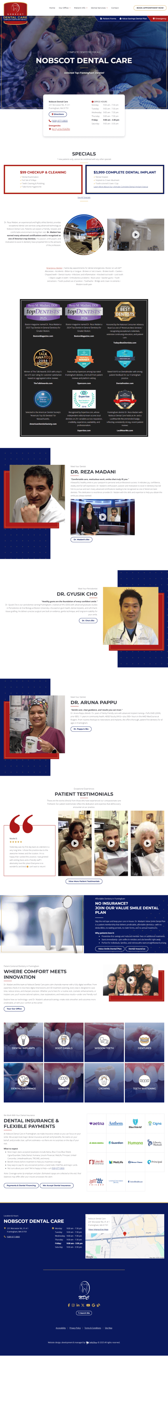 Nobscot Dental Care website designed by InfoStar Productions LLC.